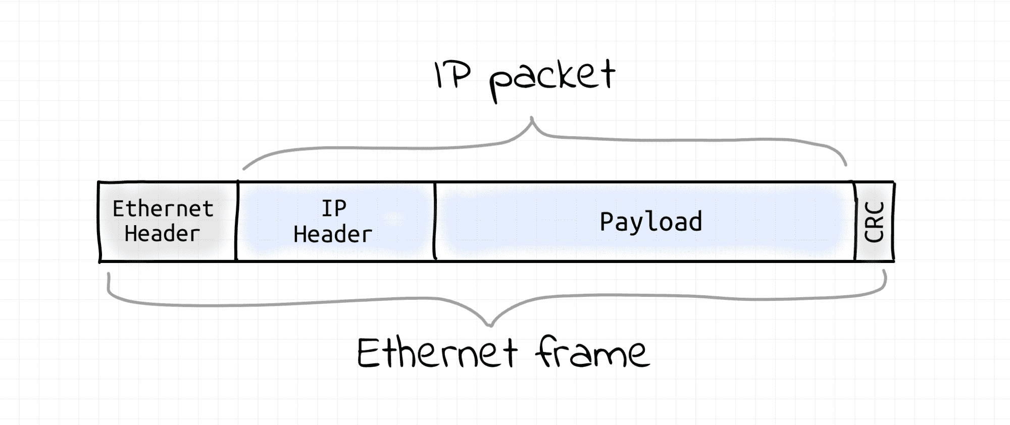 IP packet inside Ethernet frame